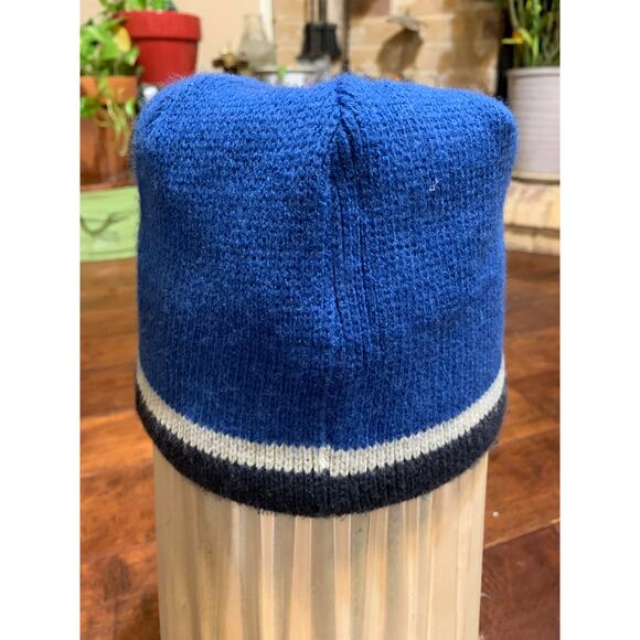 The North Face TNF Boys Youth Blue Striped Knit Beanie - OS - Picture 2 of 5